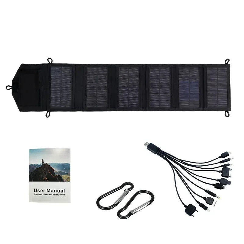 800W Foldable Solar Charger - 6-Panel, USB & DC Output